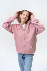 YAQEEN Girls Pink Hoodie
