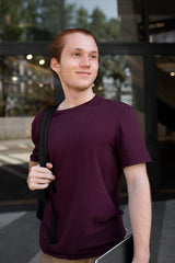 YAQEEN Men's Maroon Shirt